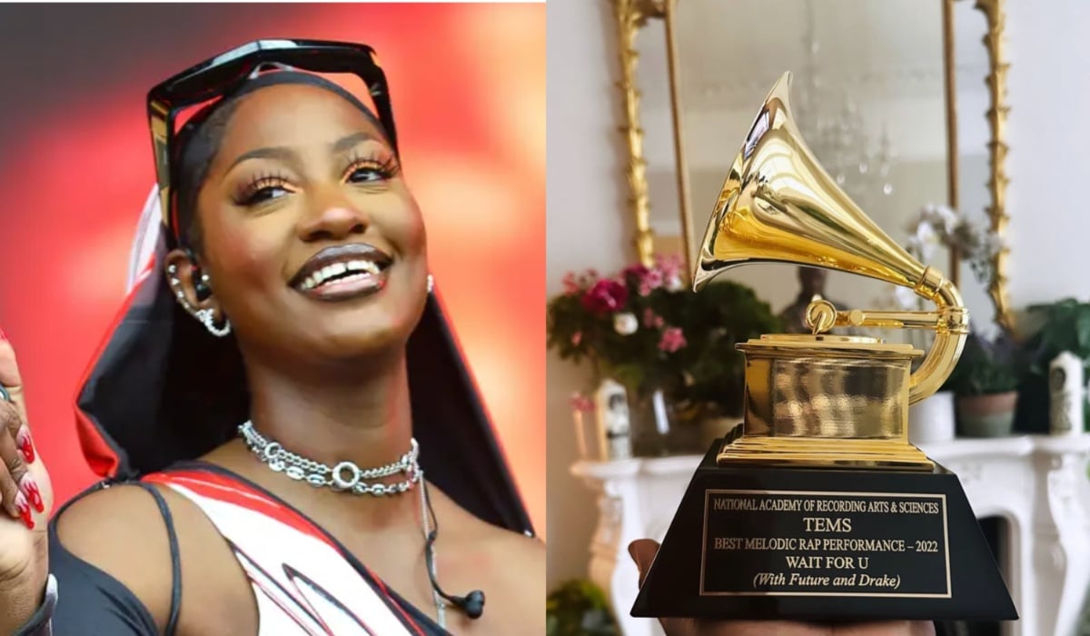 Tems finally receives her Grammy award plaque